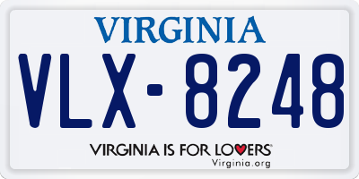 VA license plate VLX8248