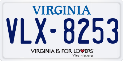 VA license plate VLX8253