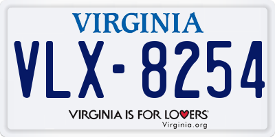 VA license plate VLX8254