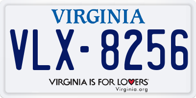 VA license plate VLX8256