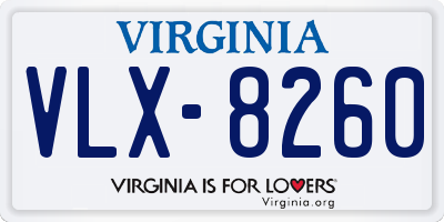 VA license plate VLX8260