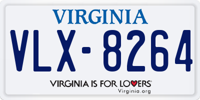 VA license plate VLX8264