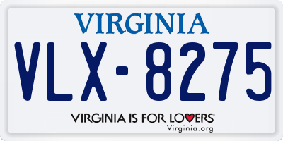 VA license plate VLX8275