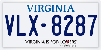 VA license plate VLX8287