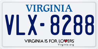 VA license plate VLX8288