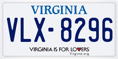 VA license plate VLX8296