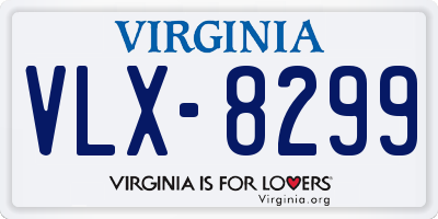 VA license plate VLX8299