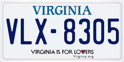 VA license plate VLX8305