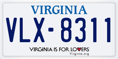 VA license plate VLX8311