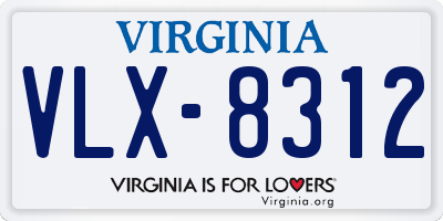 VA license plate VLX8312