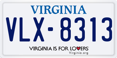 VA license plate VLX8313