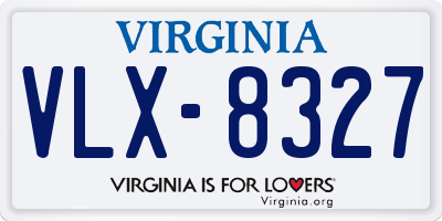 VA license plate VLX8327