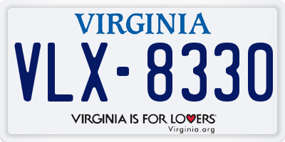 VA license plate VLX8330