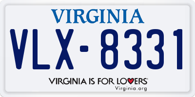 VA license plate VLX8331