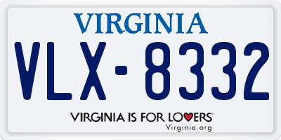 VA license plate VLX8332