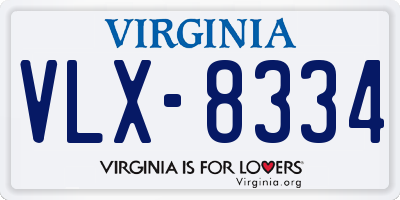 VA license plate VLX8334