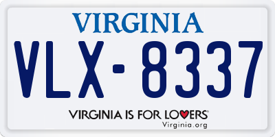 VA license plate VLX8337