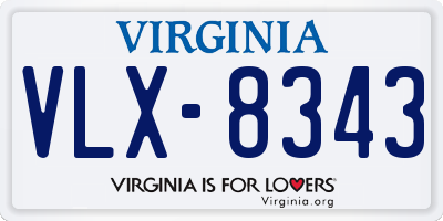 VA license plate VLX8343