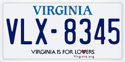 VA license plate VLX8345