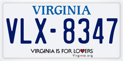 VA license plate VLX8347
