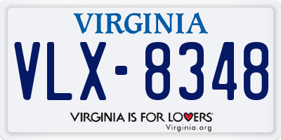 VA license plate VLX8348