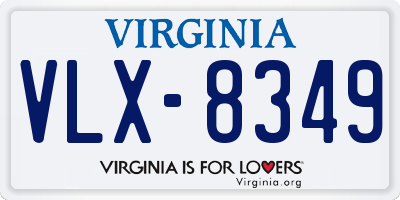 VA license plate VLX8349