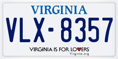 VA license plate VLX8357