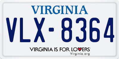 VA license plate VLX8364