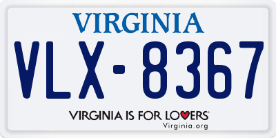 VA license plate VLX8367