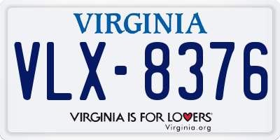 VA license plate VLX8376