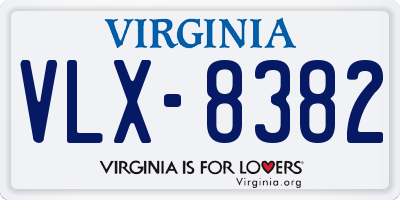 VA license plate VLX8382