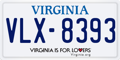 VA license plate VLX8393