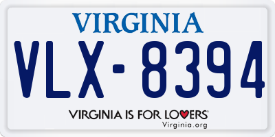 VA license plate VLX8394