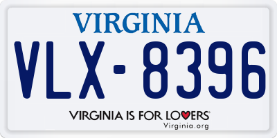 VA license plate VLX8396