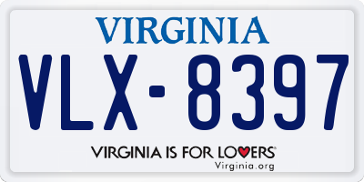 VA license plate VLX8397