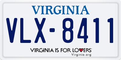 VA license plate VLX8411