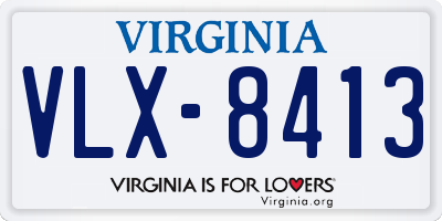 VA license plate VLX8413