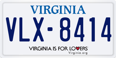 VA license plate VLX8414