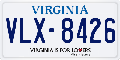 VA license plate VLX8426