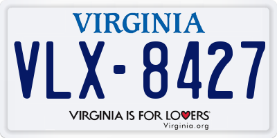 VA license plate VLX8427