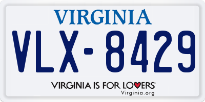 VA license plate VLX8429