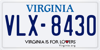 VA license plate VLX8430