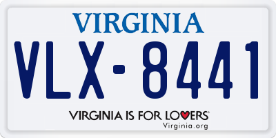 VA license plate VLX8441