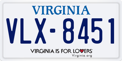 VA license plate VLX8451