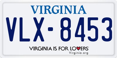 VA license plate VLX8453