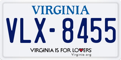 VA license plate VLX8455