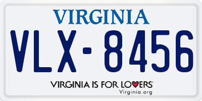 VA license plate VLX8456