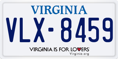 VA license plate VLX8459