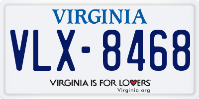 VA license plate VLX8468