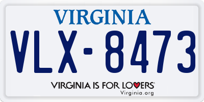 VA license plate VLX8473